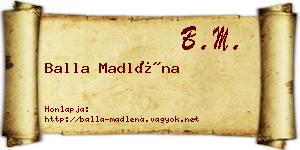 Balla Madléna névjegykártya